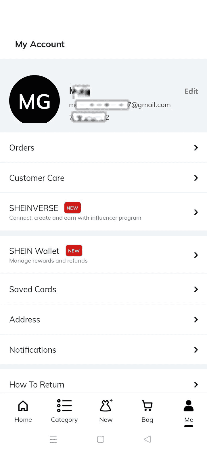 Demo SHEIN Profile screenshot